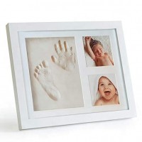 White clay hand/footprint photo frame for babies handprint and footprint photo frame baby footprint photo frame